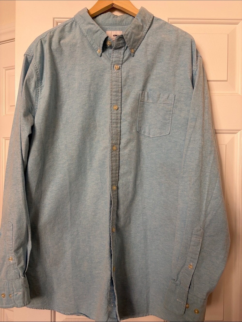 Sonoma Light Blue Button-Down Shirt with Chest Pocket